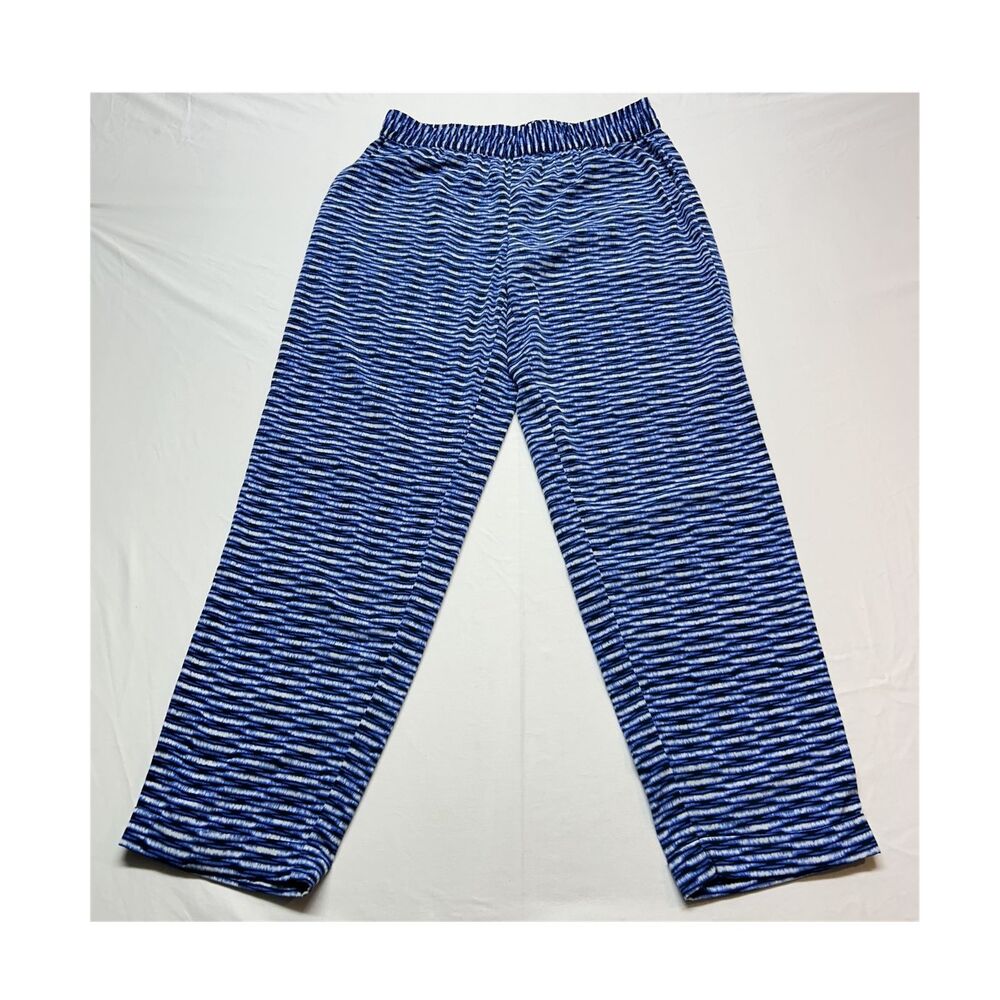 Chico's Blue White Summer Beach Elastic Waist Ankle Pants Sz0